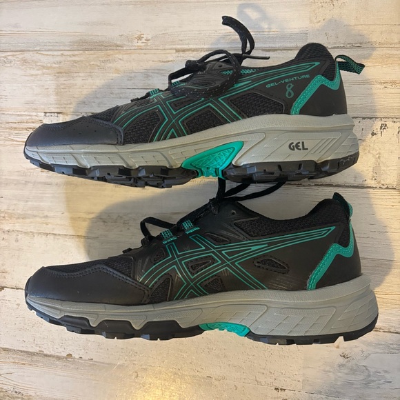 Asics Gel Venture 8 Trail Running Shoes Black/Teal Women’s Size 6 - Picture 4 of 10